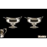 George III Superior Quality Pair of Large and Impressive Twin Handled Sugar Bowls with shaped and