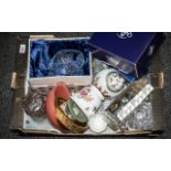 Collection of Porcelain & Glass comprising boxed Queens Bone China 'Garland Rose' TV Tray & Mug;