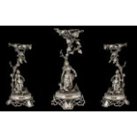 French 19thC Large and Impressive Figural Silver Plated Centrepiece of Excellent Quality and Form -