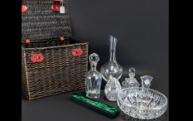 Collection of Quality Glassware comprising: Large fruit bowl; decanter and stopper;