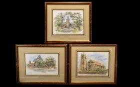 Three Original Watercolour Paintings - by local artist Steve Asbury from the early nineties.