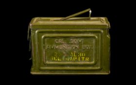 Military 2nd World War Cal. 30MI Ammunition Box. ( Stamped 251 - AL30. Bel.T.-Iapitr ) Size 7 Inches