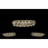Ladies 9ct Gold Attractive 7 Stone Diamond Set Ring in nice setting. Full hallmark for 9.375.