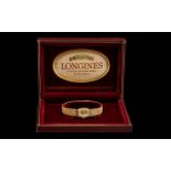 Ladies Longines Watch in original box. Watch with gold plated bracelet strap. Please see images.