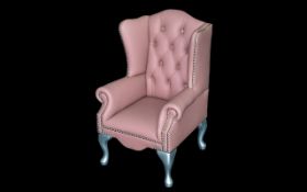 A Child's Queen Anne Style Miniature Leather Arm Chair British Made real leather - full hide in