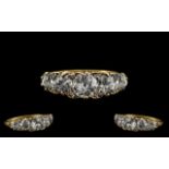 Antique Period Wonderful Quality 18ct Gold 5 Stone Diamond Set Ring gallery setting.