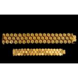 Italian High Fashion 1960's 18ct Gold Wide Banded Bracelet - marked 750 - 18ct.