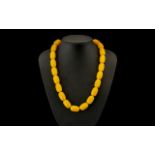 Early 20th Century Superb Quality Bakelite / Butterscotch Beaded Necklace. c.1920. Weight 79.3
