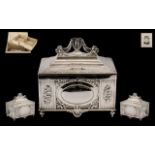 German WMF Silver Plated Jewellery Casket In The Revival Style, Moulded Leaf And Beaded Decoration,
