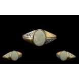 9ct Gold Attractive Single Stone Opal Dress Ring. Fully hallmarked for 9.375.
