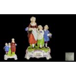 Dresden - Early 20th Century Hand Painted Porcelain Figural Group - Yardleys Old English Lavender