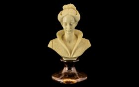 Bronze Bust of Classical Lady on Plinth. Very decorative. Please see accompanying images.