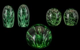 A Excellent Collection of Mid Victorian Period Heavy and Good Quality Green Glass Dumps (5) -