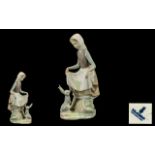 Lladro Porcelain Figure ' Rabbits Food ' Model No 4826, Issued 1972 - 1993. Height 9 Inches - 22.5