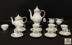 Mayfair Bone China Forget Me Not Tea/Coffee Part Set. Comprising a Tea Pot, a Coffee Pot, two Milk