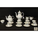 Mayfair Bone China Forget Me Not Tea/Coffee Part Set. Comprising a Tea Pot, a Coffee Pot, two Milk