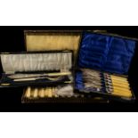 A Collection of Boxed Flatware to include Three Boxed Cased Cutlery EPNS Sets,