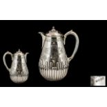 Mid 19th Century Superb Quality Sterling Silver Hot Water Jug.