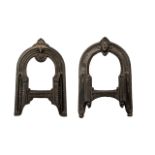 19th Century Fine Pair of Painted Cast Iron Fireplace Boot Scrapers in near original condition.