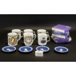 12 Assorted Commemorative Silver Jubilee China Ware, comprising 6 Mugs, 1 China oblong lidded