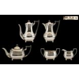 Queen Anne Style 1930s Period Good Quality 5 Piece Sterling Silver Tea & Coffee Service. Great