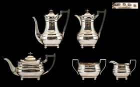 Queen Anne Style 1930s Period Good Quality 5 Piece Sterling Silver Tea & Coffee Service. Great