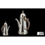 Queen Anne Style Britannia Standard Silver Chocolate Pot - of excellent form.