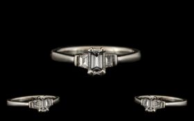 Platinum Set Diamond Ring - of contemporary design marked 950.