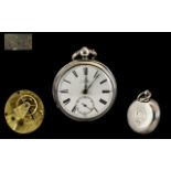 Victorian Period Nice Quality Silver Key Wind Open Faced Fusse Pocket Watch - marked D. Jones.