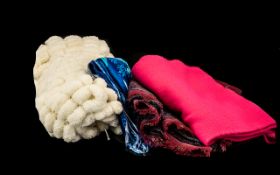 Collection of Quality Scarves four in total: comprising a new deep pink long winter scarf double