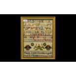 Grimsby Girls School Sampler by Maria Annie Stockley Aged 11 Feb 7th 1882, Grimsby GS.