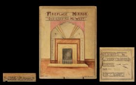 Blackpool Interest - Original Watercolour 'Mr West's Mirror Fireplace'.