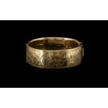 Antique Period Nice Quality 9ct Gold Bangle - with metal core.