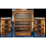 Three Tier Oak Wernicke and Company Sectional Bookcase with Lift off Top Cornice.