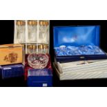 Collection Of 7 Boxed Crystal/Glass Sets To Include 6 Royal Doulton Wine Glasses In 3 Boxes,