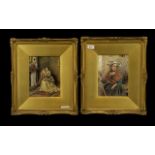 Kilburne - A Pair of Fine Quality Watercolour Drawings in Glazed Gilt Frames - mother and child in