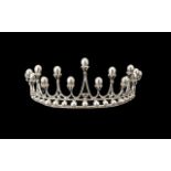 White Austrian Crystal and Simulated Pearl Tiara,