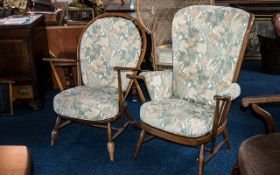 Pair of Ercol Elm Golden Dawn Windsor Up