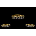 18ct Gold - Attractive Sapphire and Diam