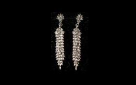 Diamond Pair of Drop Earrings, 0.77ct, c