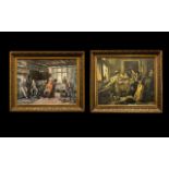 Pair of Art Prints In Gilt Frames, Depic