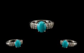 Sleeping Beauty Turquoise and White Zirc