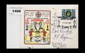 Liverpool Football Qutographs on First Day Cover 1977.