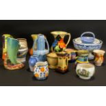 Collection of Colourful Pottery & China including G Radford blue and white vase No.