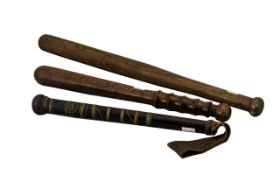 Collection Of 19th Century Truncheons. A good group of Victorian truncheons, one has wire binding