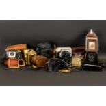 Collection of Vintage Cameras comprising: Minolta Vectis S-1 with lens;