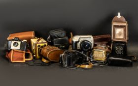 Collection of Vintage Cameras comprising: Minolta Vectis S-1 with lens;