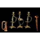 Set Of Three Military Related Novelty Candle Holders, All Three in The Form Of Sword Hilts,