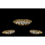 Antique Period 18ct Gold Attractive 5 Single Diamond Ring, Gallery Setting.