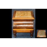 Victorian Mahogany Pull Out Step Commode Stand with carpet fitted top and side.